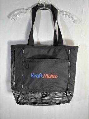 Kraft Heinz Gemline Tote Bag Black Utility Beach Grocery Carry Zip Pocket